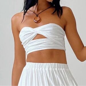Princess Polly Allie Set White Tube Top with removable straps
